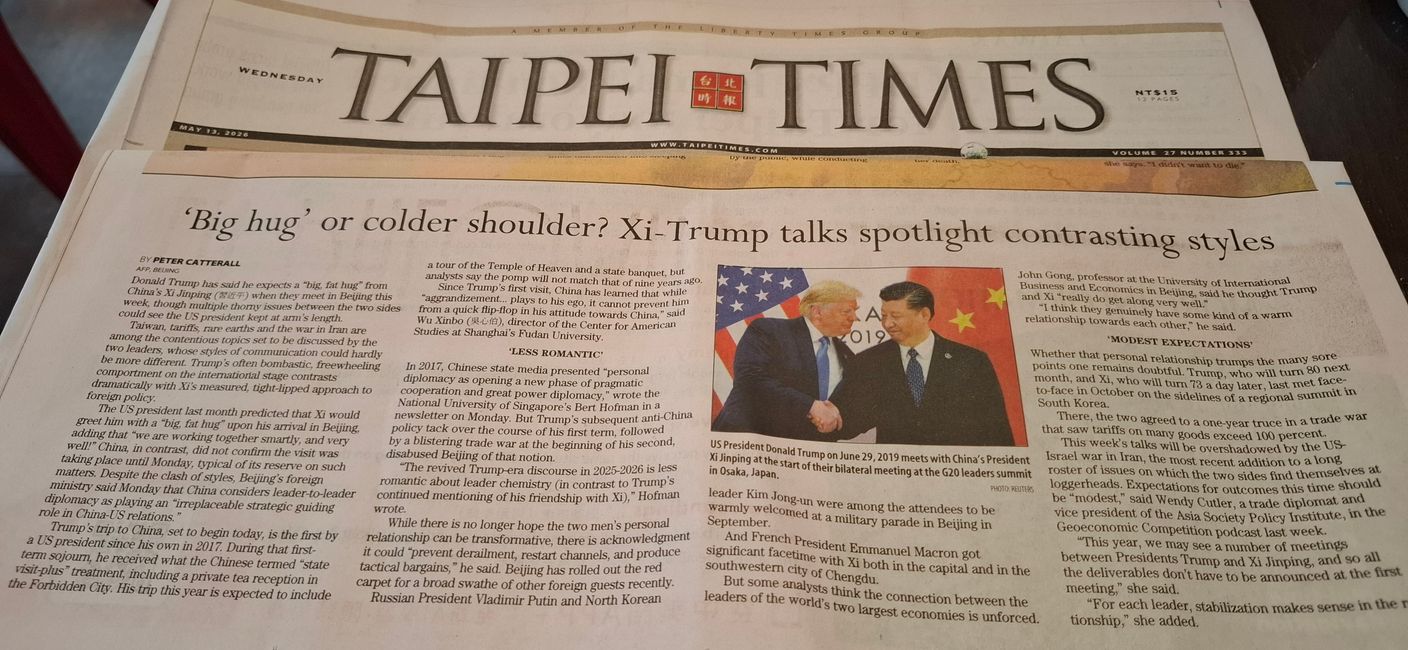 Trump is in China where Xi recalls Taiwan. Meanwhile, I am touring Formosa.