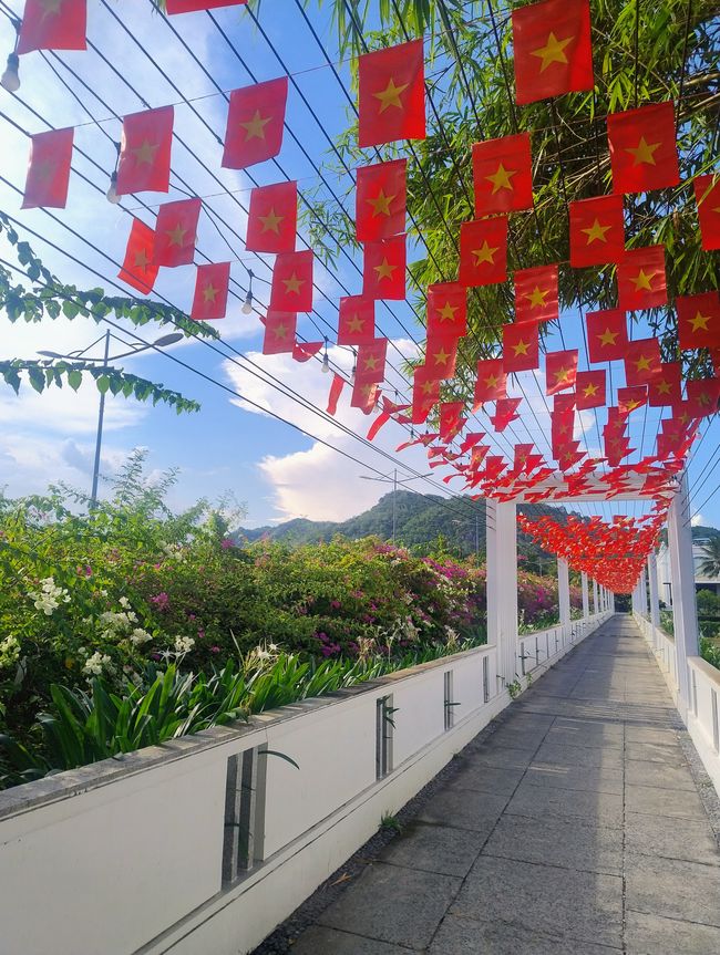 Nationalfahnen im Wind von Nha Trang 