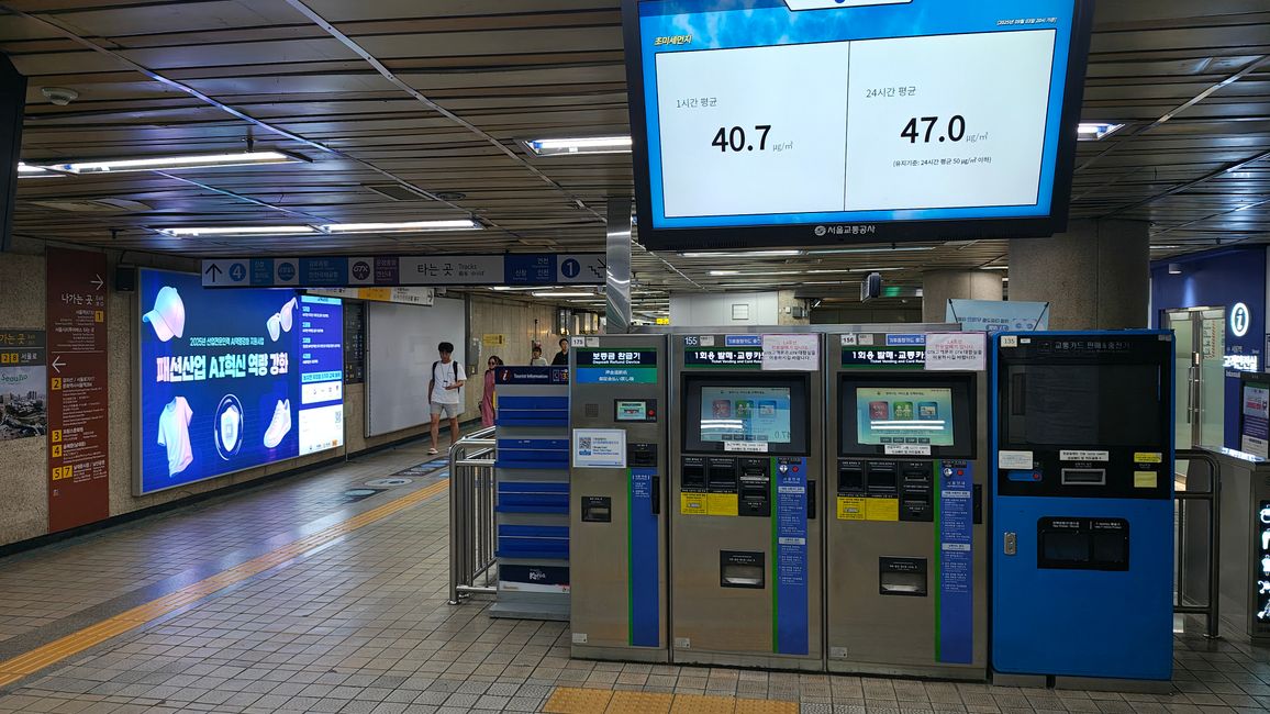 Anzeige der Luftqualität in der Metro