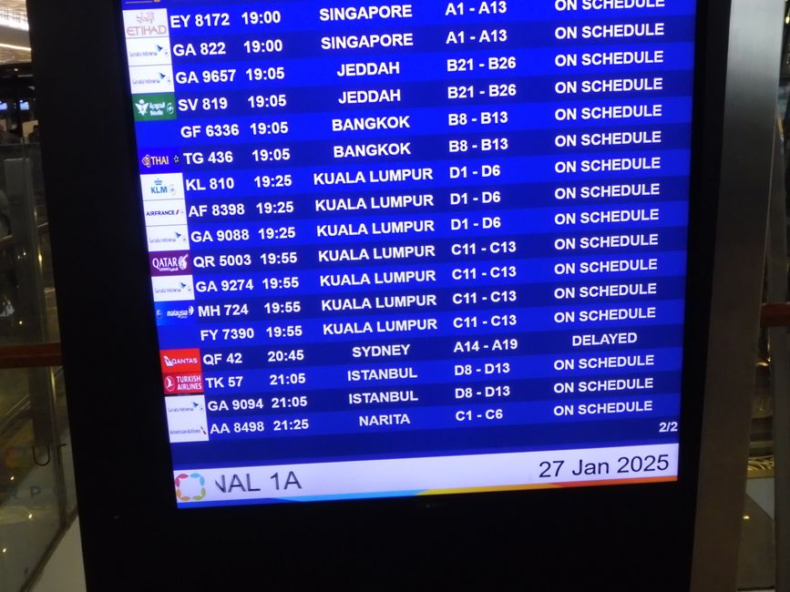 QF42 a 1 heure de retard