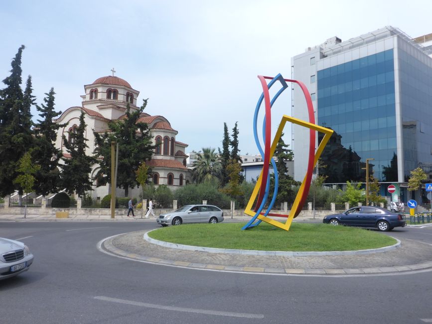 First roundabout in Albania 