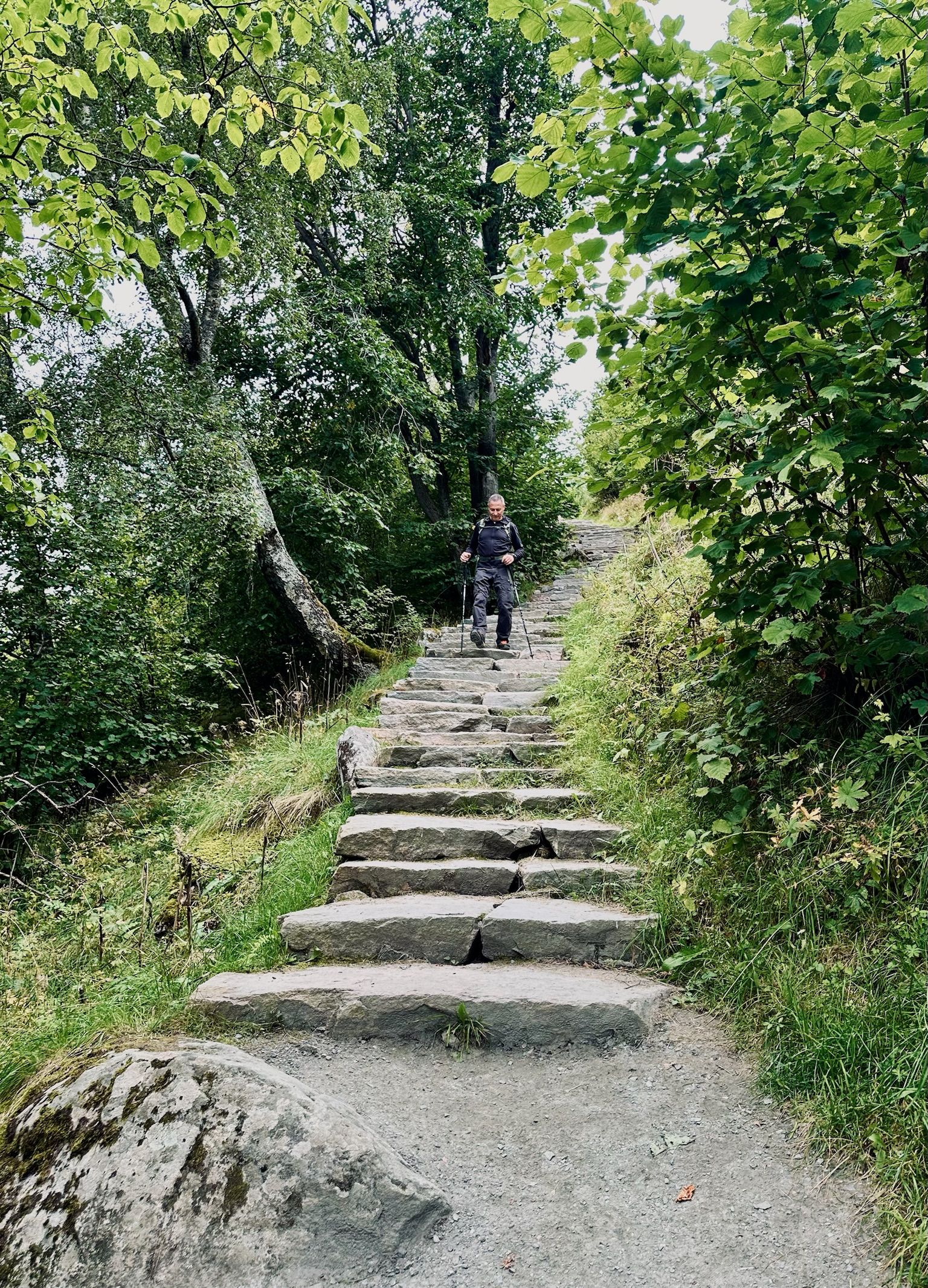 To keep it interesting, stairs again downward