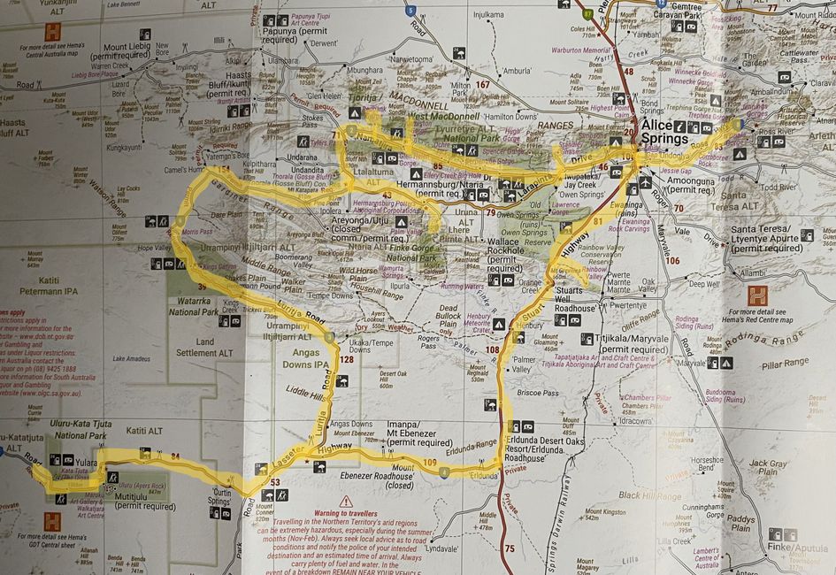 Das rote Zentrum: Von Alice Springs bis zum Uluru (Ayers Rock) entlang der West- und East-MacDonnell Ranges