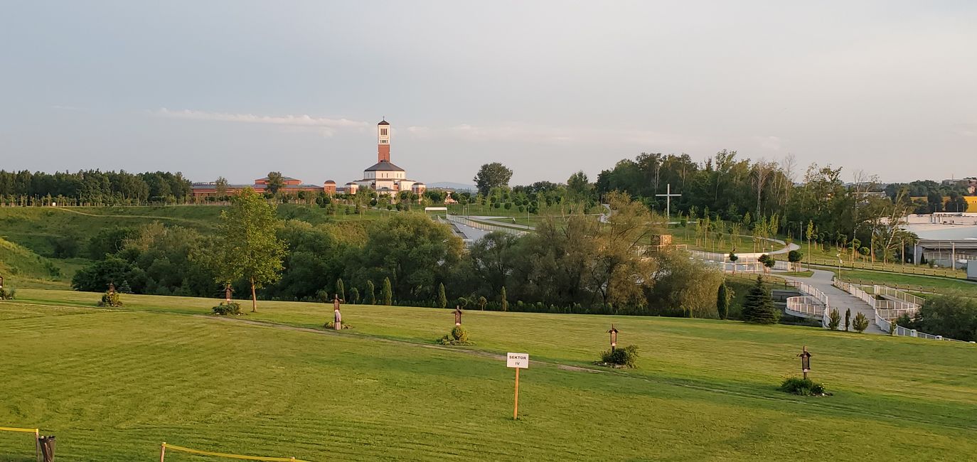 View over the park to the JPII centre