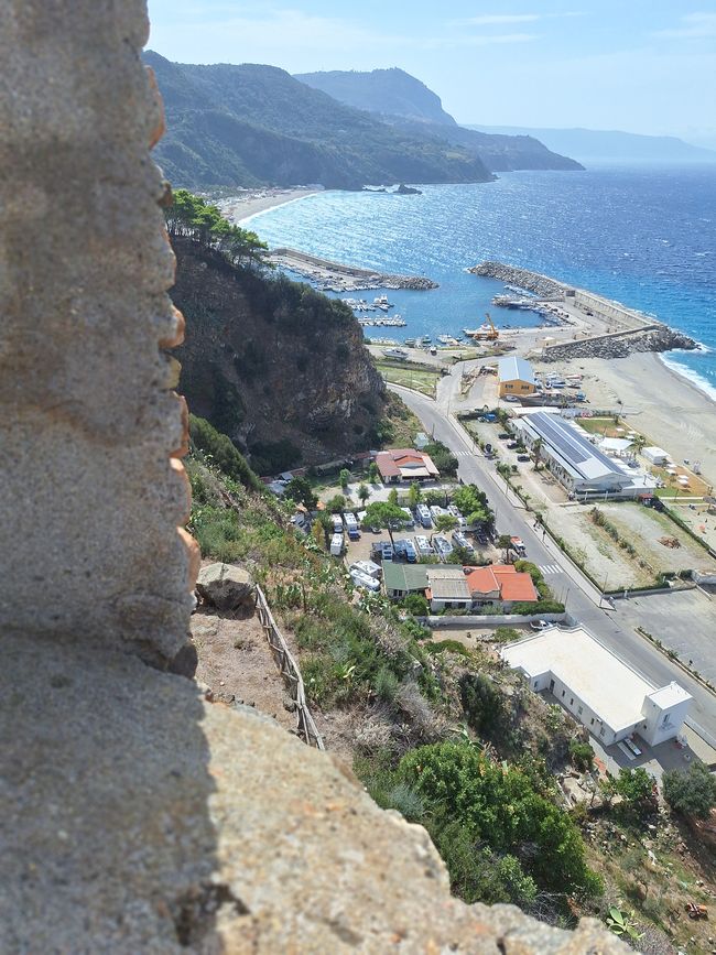 View of the campsite and harbor