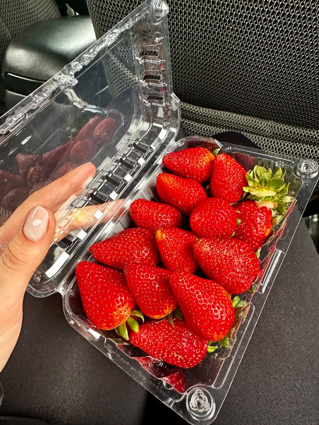 Fresh local strawberries from the roadside