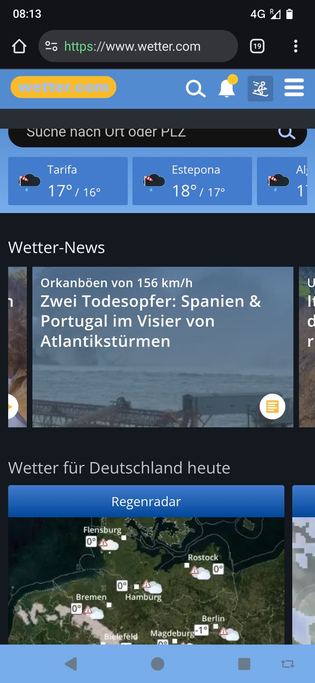 ...und leider wetterbedingte vorläufige Pause der großen Wanderung...