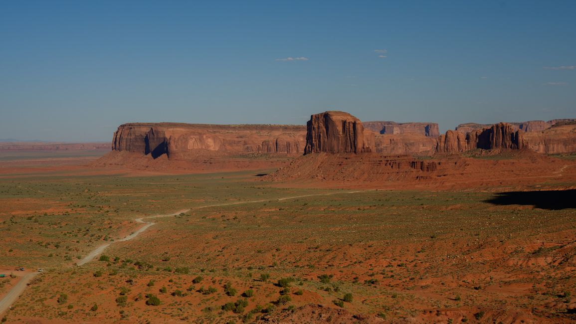 The road through Monument Valley
