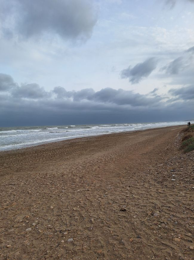 am Strand starker Wind