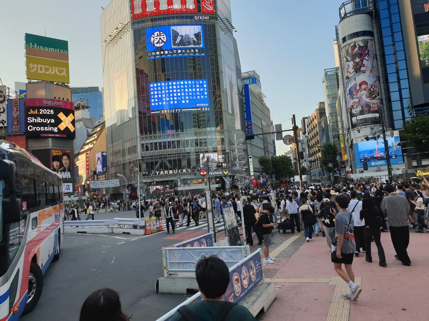 There is a large crossing in Shibuya