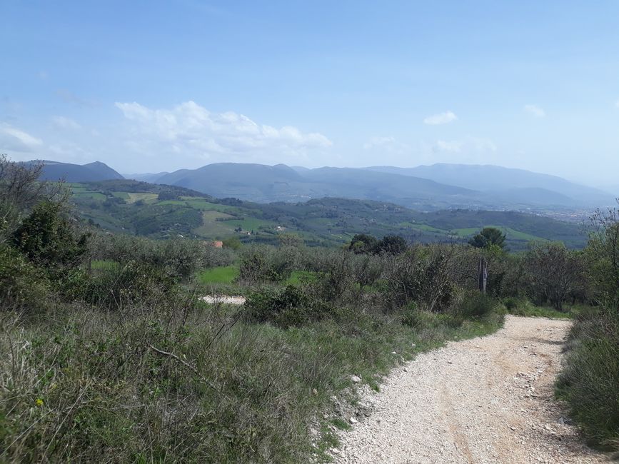 And beautiful views of Umbria's mountains time and again