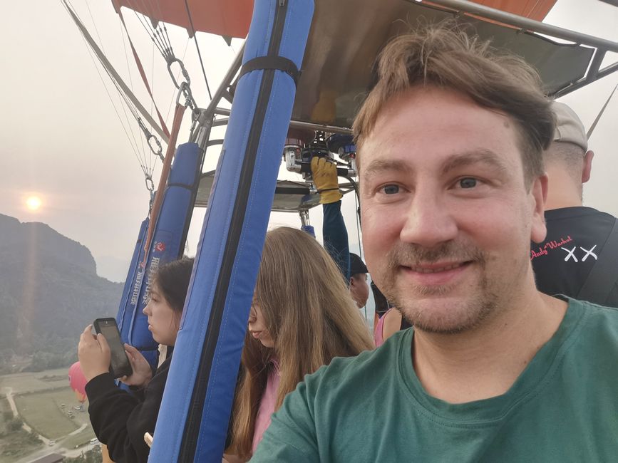 Continuing the journey to Vang Vieng - Hike to the Silver Cross Viewpoint and hot air balloon ride