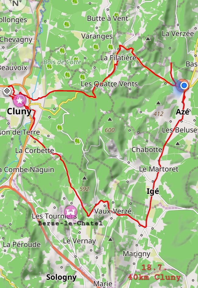 18.7. 40 km mit dem Rad nach Cluny 