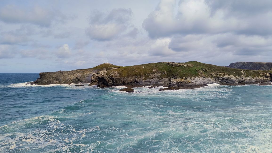 Newquay Glendorgal Headland - Blick auf Trevelgue Head