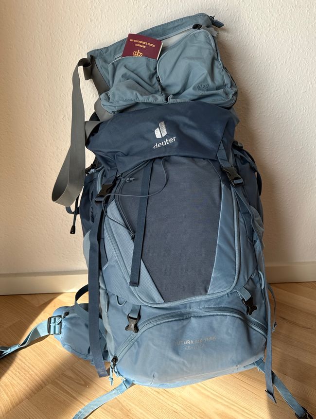 Lo zaino con circa 7 kg di contenuto