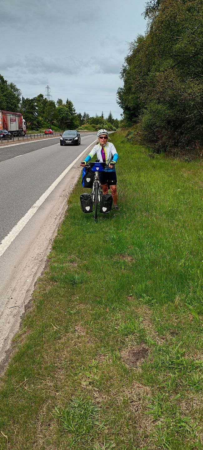 Schieben, schieben.auf der Autobahn 