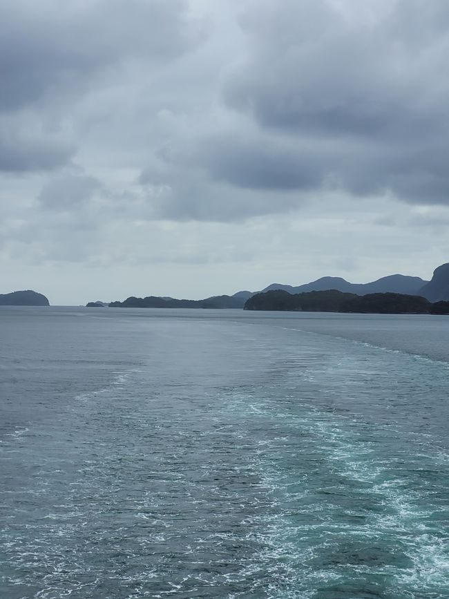 Tag 85 von 175: Kreuzfahrt rund um die Welt  - Routenänderung  wegen der Wetterbedingungen  - Kreuzen im Dusky Sound und Breaksea Sound/Neuseeland
