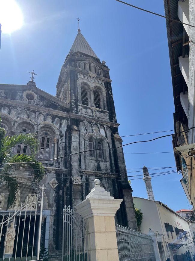 A church opposite to a mosque in Stonetown - shot by me