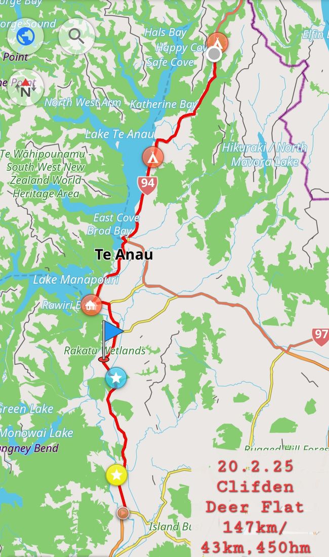 20.2.25 Clifden->Manapouri->Deer Flat