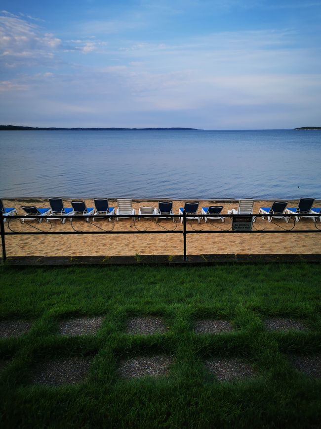 Blick aus unserem Zimmer in Traverse City 