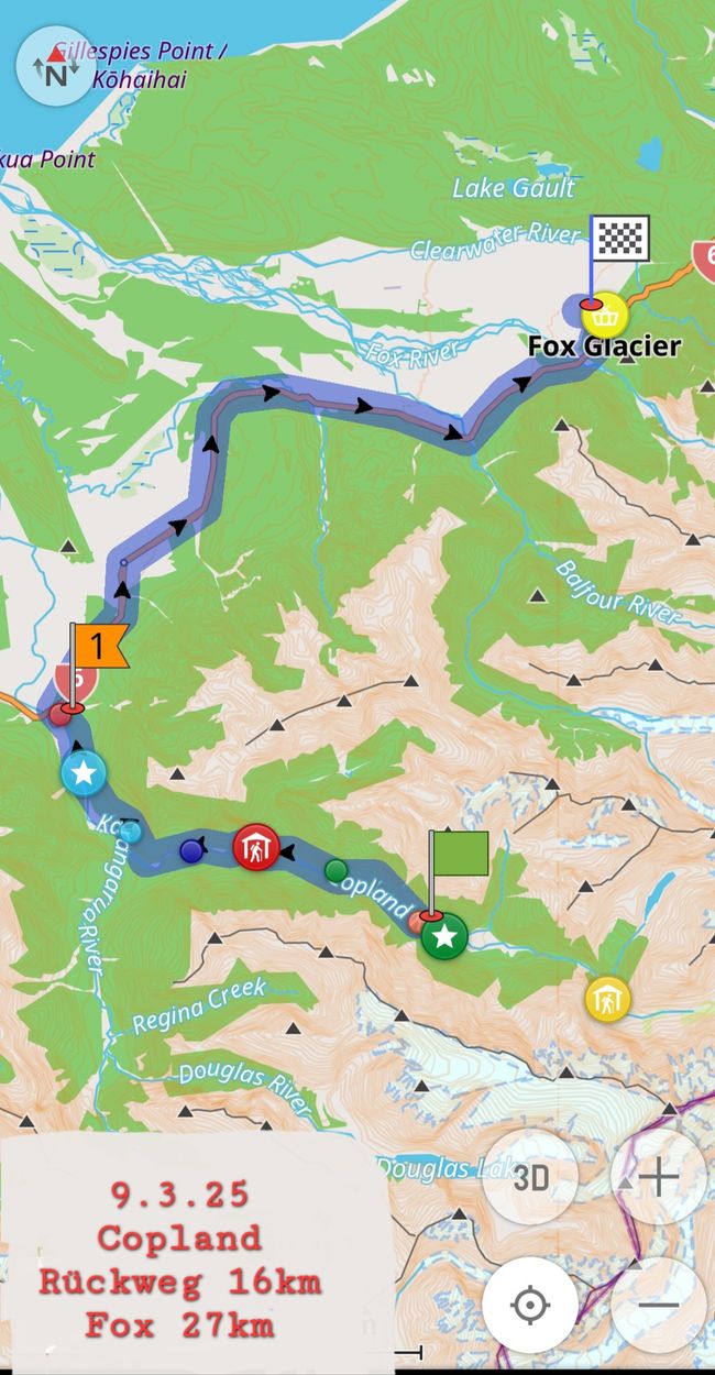 9.3.25 Retour par le trek de Copland et vers Fox