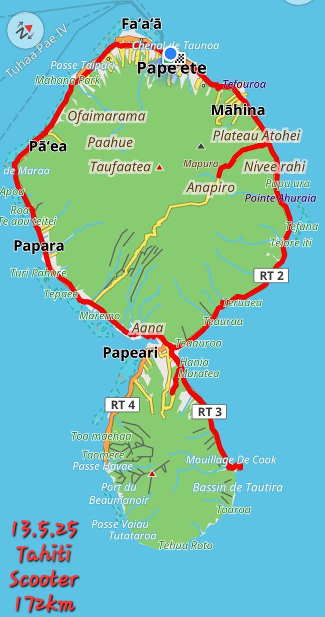 13.05. Giro di Tahiti in e-scooter