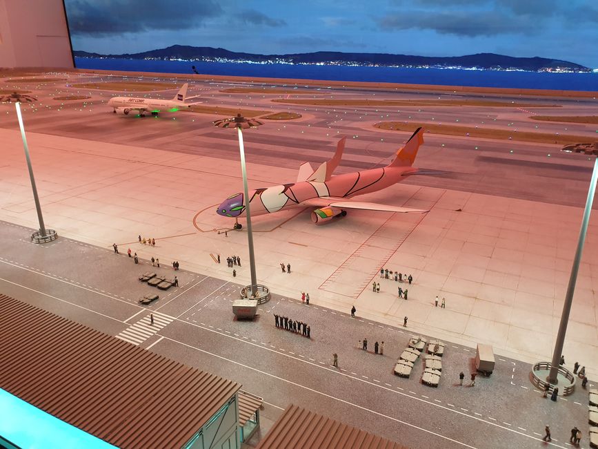 Ein besonderes Flugzeug steht am Flughafen