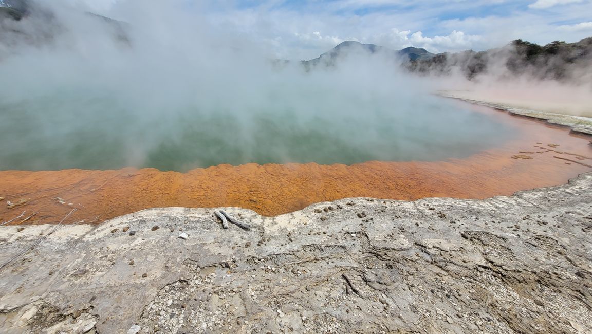 In Wai-O-Tapu National Park and at Lady Knox