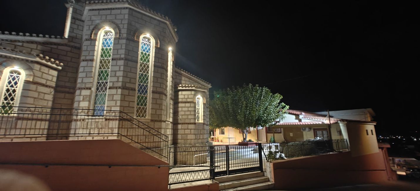 Ancient Corinth by night