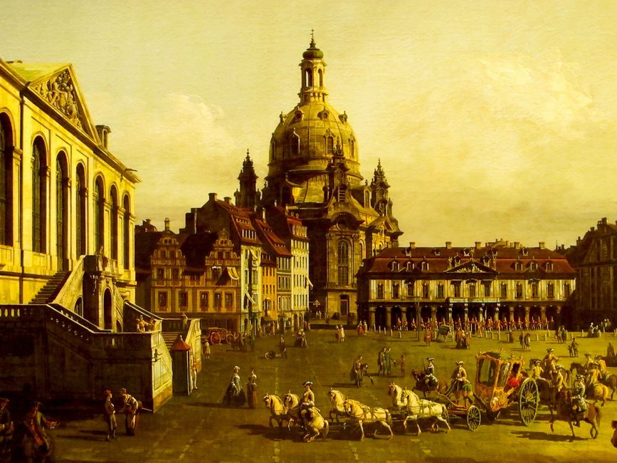 Il dipinto di Bernardo Bellotto è stato utilizzato per il restauro della Frauenkirche nel 1993.