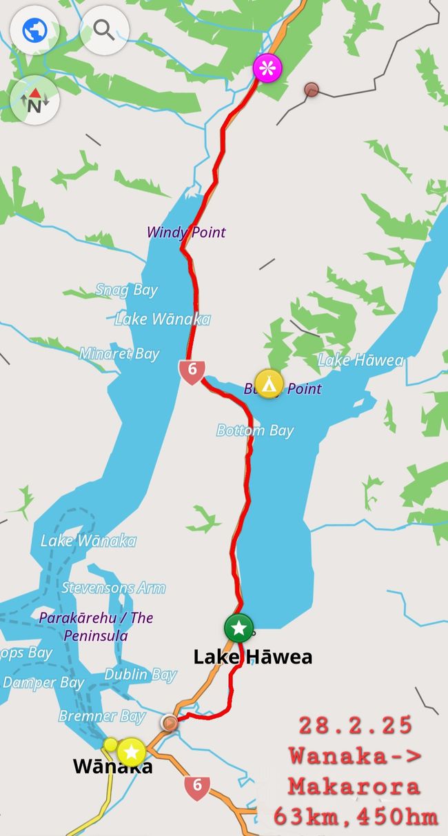 28.2.25 Wanaka->Makarora, 63km, 450hm