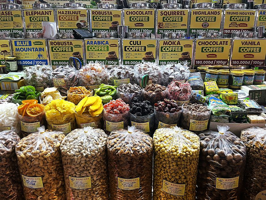 Marché Ben Thanh, choix de café