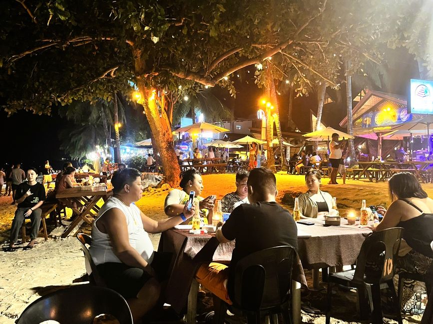 Alona Beach by night