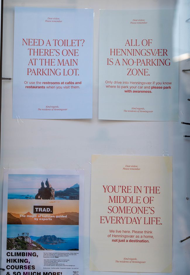eindeutige Schilder in Henningsvær