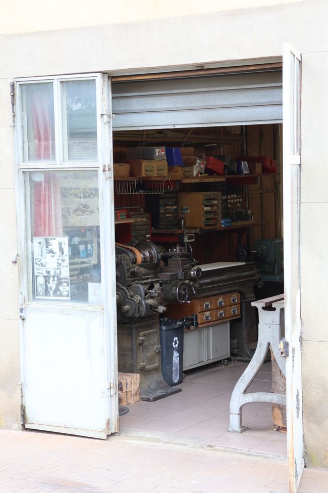 Vue de son atelier