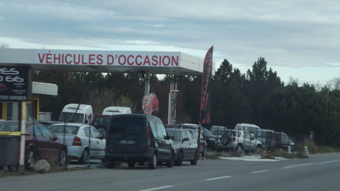 Route von La Jonquera (Spanien) nach Perpignan (Frankreich) (März 2019)