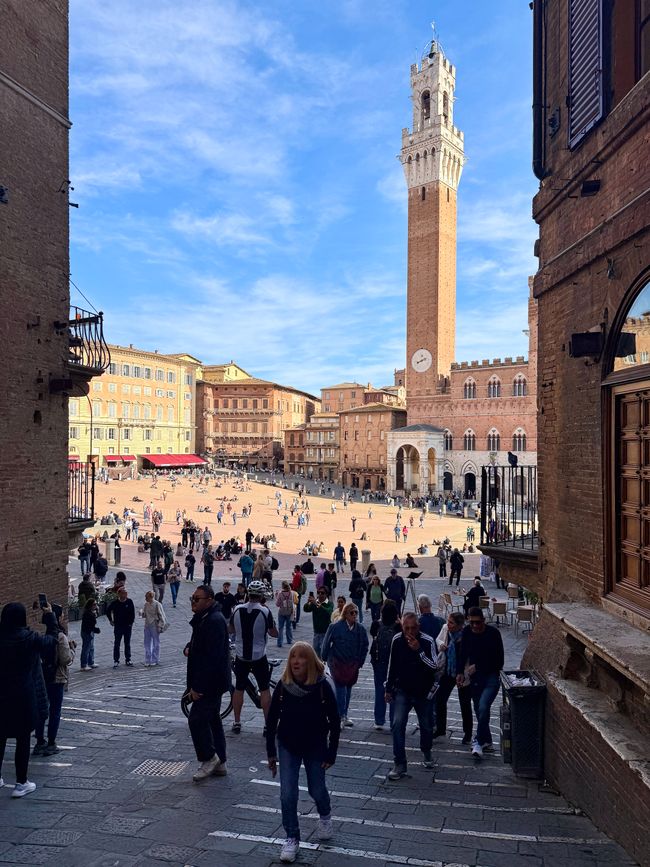 Ein erster Blick auf den Piazza del Campo.