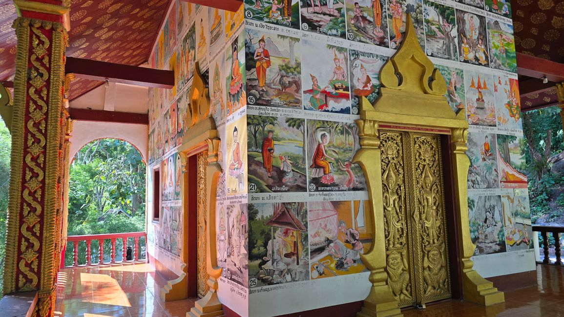 Une journée au bord de la rivière et les petits temples de l'autre côté de la rivière