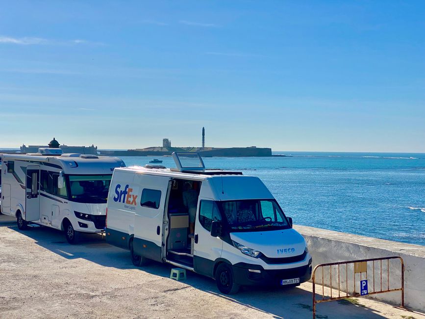 Unser Stellplatz in Cadiz - direkt in der Altstadt