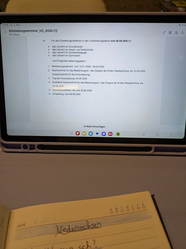 Referendariatsanmeldung