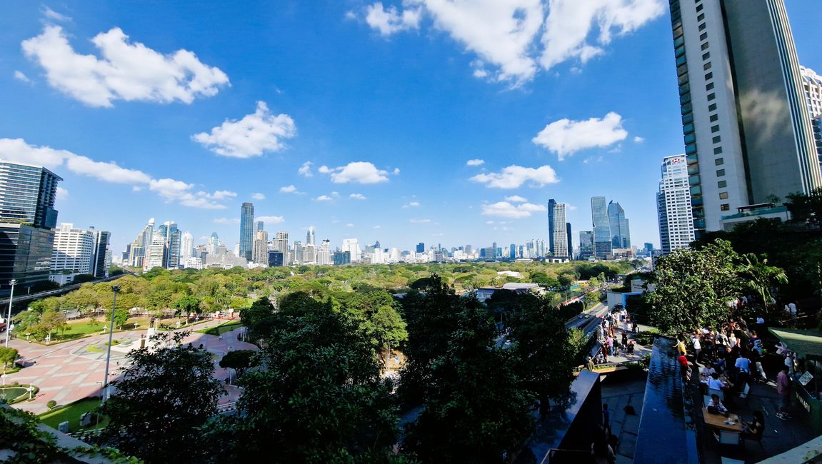 Blick vom Dachgarten des CentralwOrld Shoppingcenters