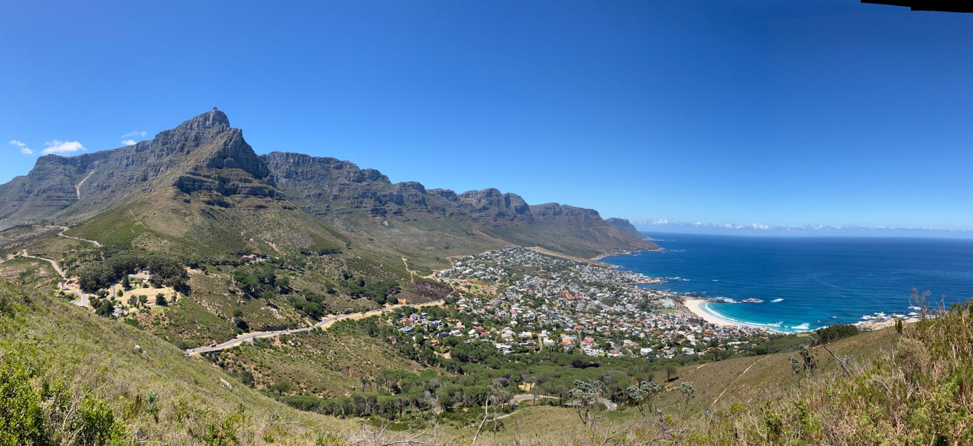 The 12 apostles starting with Table Mountain on the left