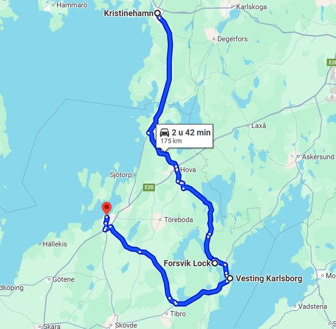 Kristinehamn - Forsvik - Karlsborg - Mariestad