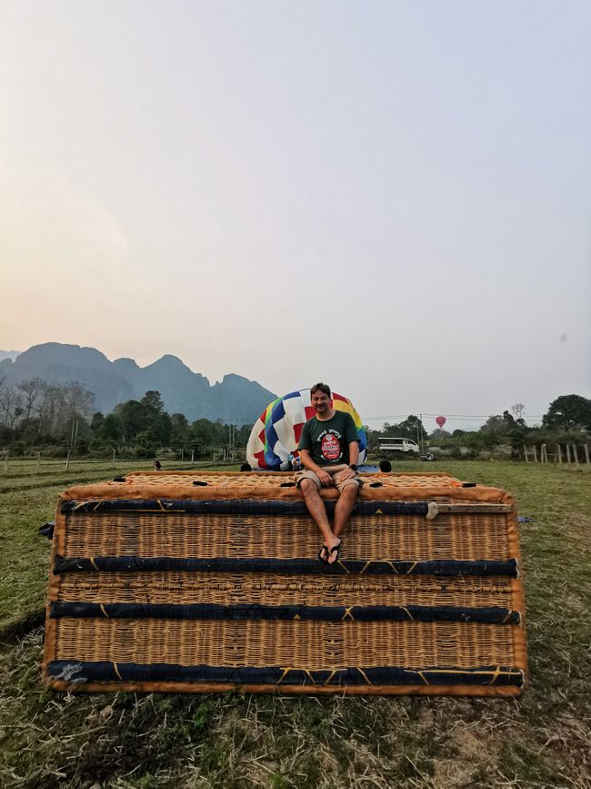 Continuing the journey to Vang Vieng - Hike to the Silver Cross Viewpoint and hot air balloon ride