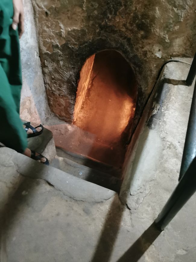 ... into one of the tunnels ...