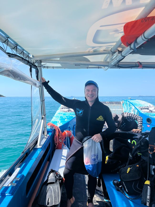 Auf dem Boot zum Tauchspotqma