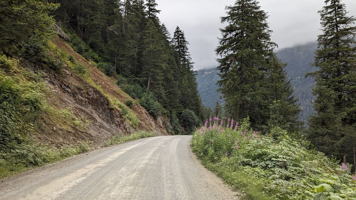 Salmon Glacier Road - die Sicht wird wieder besser