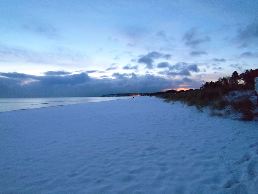 Gassi gehen früh morgens in Baabe       
auf Rügen