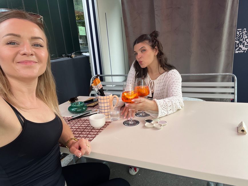 Keramikmalen und Aperol Spritz