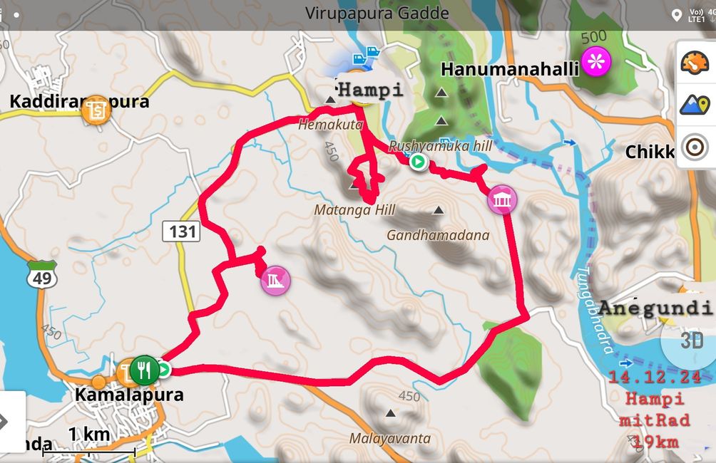 14.12.24 mit dem Rad um Hampi